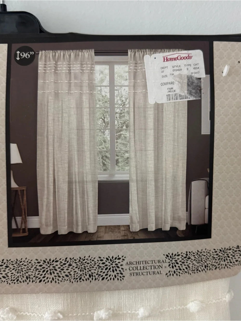 Rod Pocket Curtain Panel - Cream Set of 2 NWT!